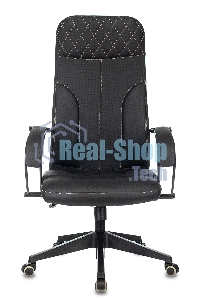 Кресло руководителя Бюрократ CH-608/ECO черный, искусственная кожа, крестовина пластик