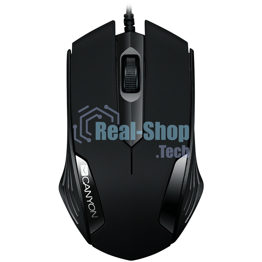 Мышь проводная Canyon CM-02 черный, 1000 dpi, USB, кнопки - 3