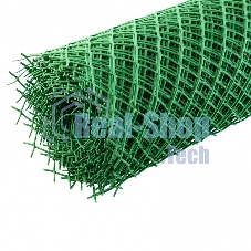 Решетка заборная в рулоне, 1,3х20 м, ячейка 70х55 мм, пластиковая, зеленая Россия