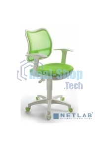 Кресло компьютерное Бюрократ CH-W797/SD/TW-18 TW-18 салатовый, спинка сетка, сиденье салатовый, колеса белый/салатовый, пластик белый