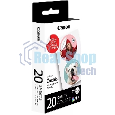 Наклейки Canon ZINK ZP-2030-2C-20 (2 круга) 4967C003/20л./белый для сублимационных принтеров