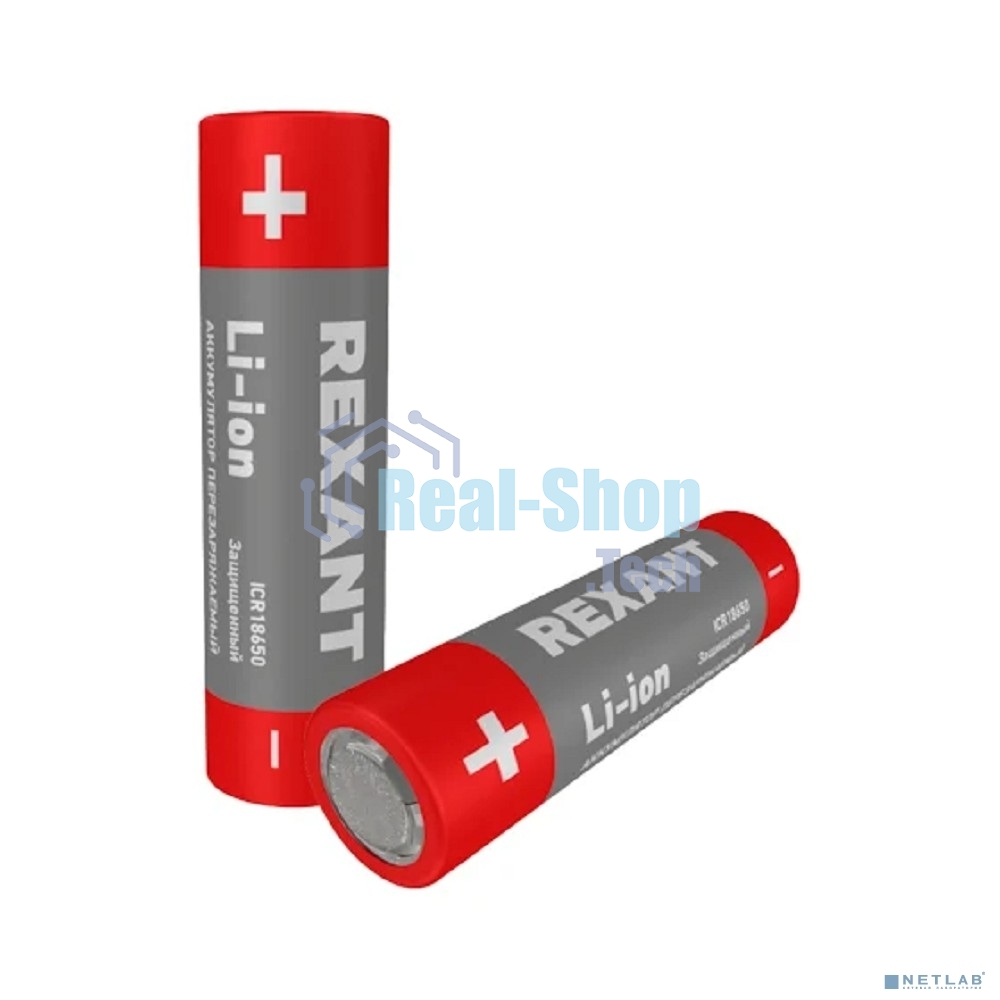 Аккумулятор Rexant Li-ion (литий-ион) 18650, 3,7В, 2400мА·ч, с платой защиты, 2 шт, пластиковая упаковка