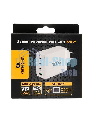 Зарядное устройство Cablexpert MP3A-PC-66 100Вт GaN, 5A, QC5.0/PD, 3xType-C, 1xUSB, белый, коробка