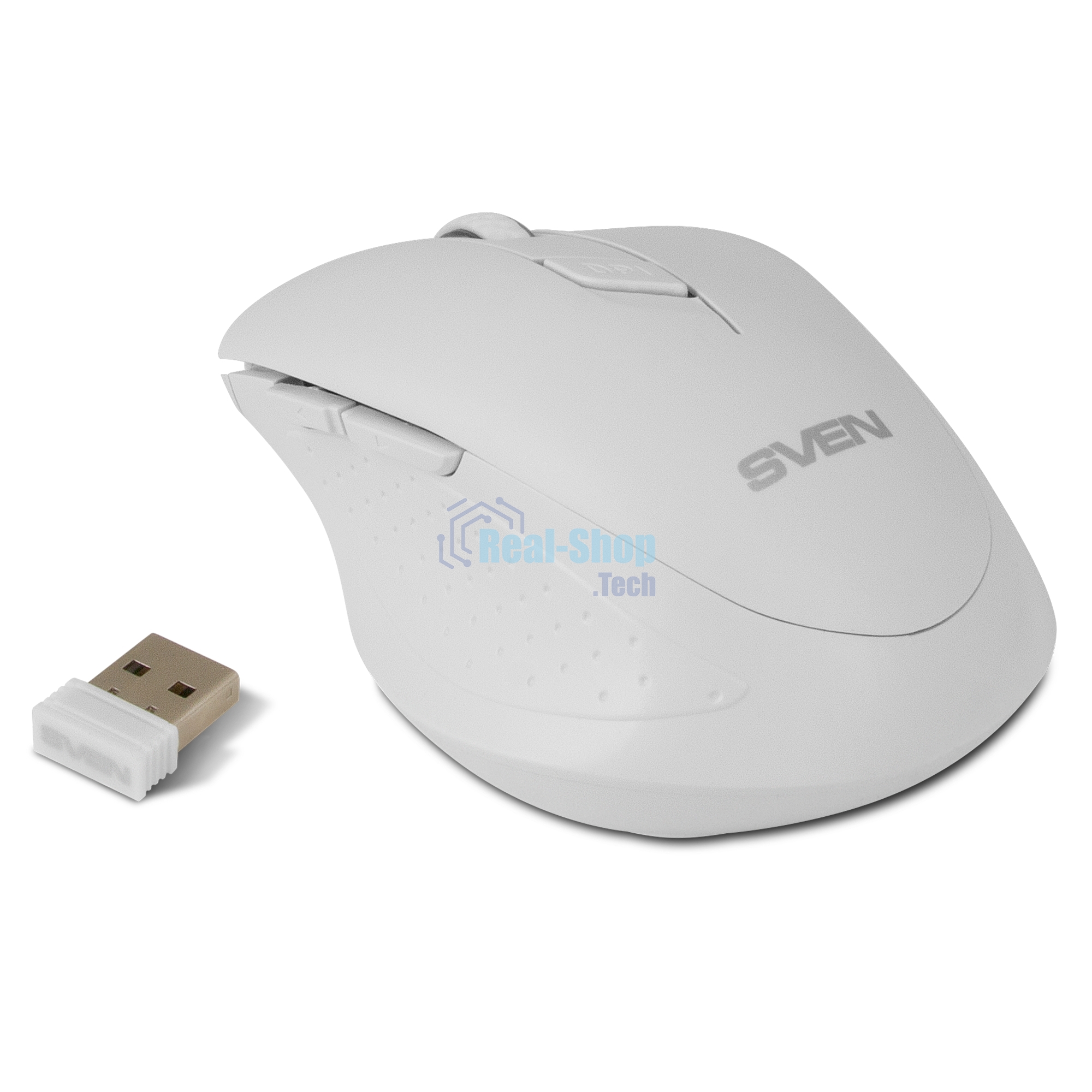 Мышь беспроводная SVEN RX-425W белый, 1600 dpi, радиоканал, USB, кнопки - 6