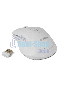 Мышь беспроводная SVEN RX-425W белый, 1600 dpi, радиоканал, USB, кнопки - 6