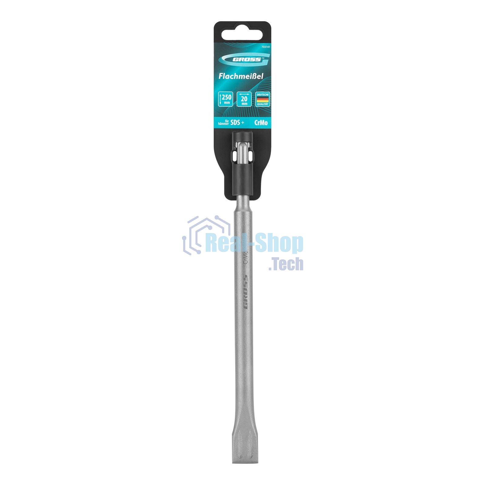 Зубило плоское Gross 20 х 250мм, CrMo, SDS PLUS