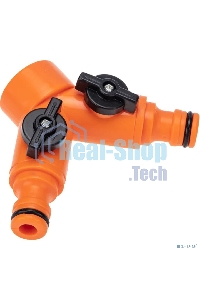 Разветвитель 2-х канальный на кран 3/4-1/2 дюйма Четыре Сезона