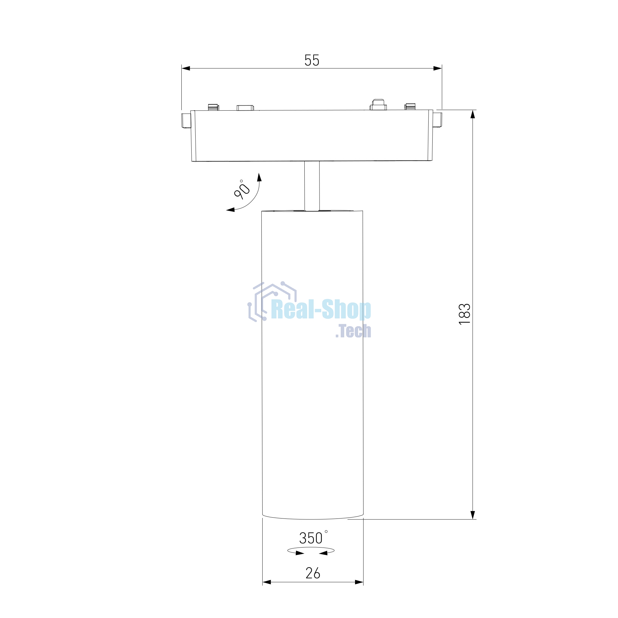 Трековый светильник Flat Magnetic 18W 4000K Arcos (чёрный) 85096/01