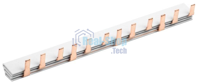 Шина соединительная PIN 3п 63А 12 мод. (дл.22см) ИЭК YNS21-3-063-22-12