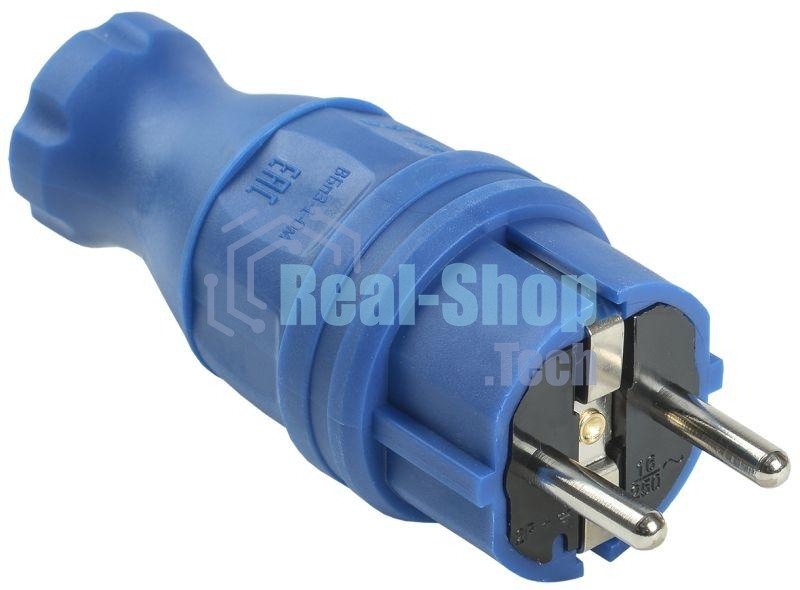 Вилка прямая ОМЕГА ВБп3-1-0м IP44 каучук син. ИЭК PKR01-016-2-K07