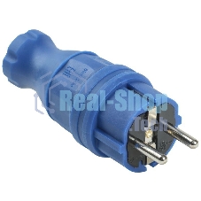 Вилка прямая ОМЕГА ВБп3-1-0м IP44 каучук син. ИЭК PKR01-016-2-K07