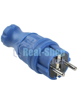 Вилка прямая ОМЕГА ВБп3-1-0м IP44 каучук син. ИЭК PKR01-016-2-K07