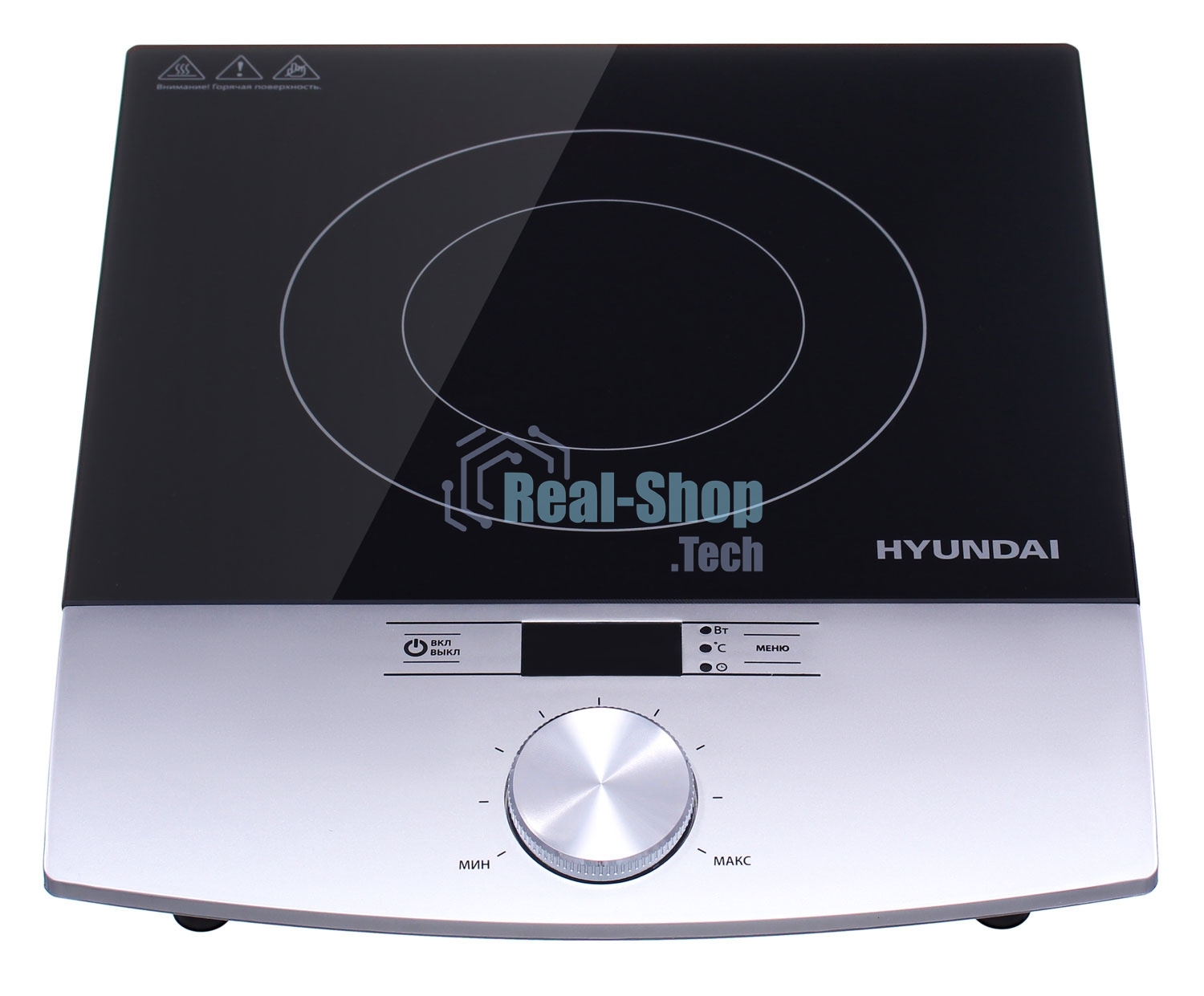 Плита настольная электрическая Hyundai HYC-0102 серебристый/черный стеклокерамика (настольная)