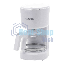 Кофеварка капельная Starwind STD0611 белый, исп. кофе - молотый, 0.6 л, 600 Вт.