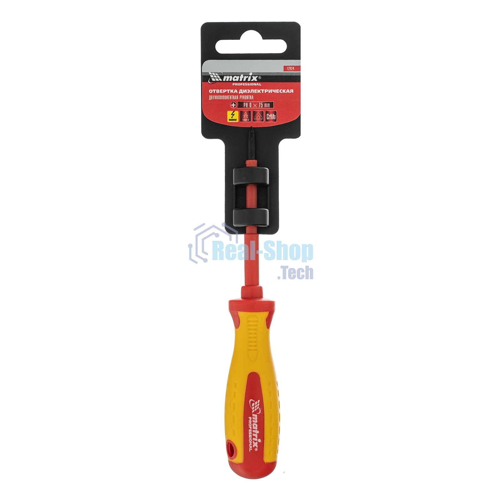 Отвертка Matrix Insulated, PH0 x 75 мм, CrMo, до 1000 В, двухкомп. рукоятка