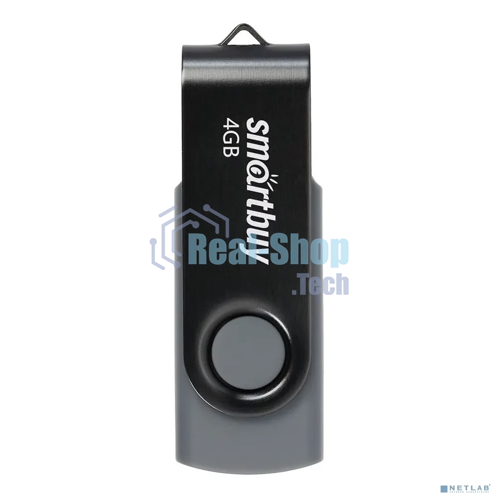 Флешка USB Smartbuy Twist Black (SB004Gb2TWK), 4Gb, USB 2.0, R/W 10/7, черный