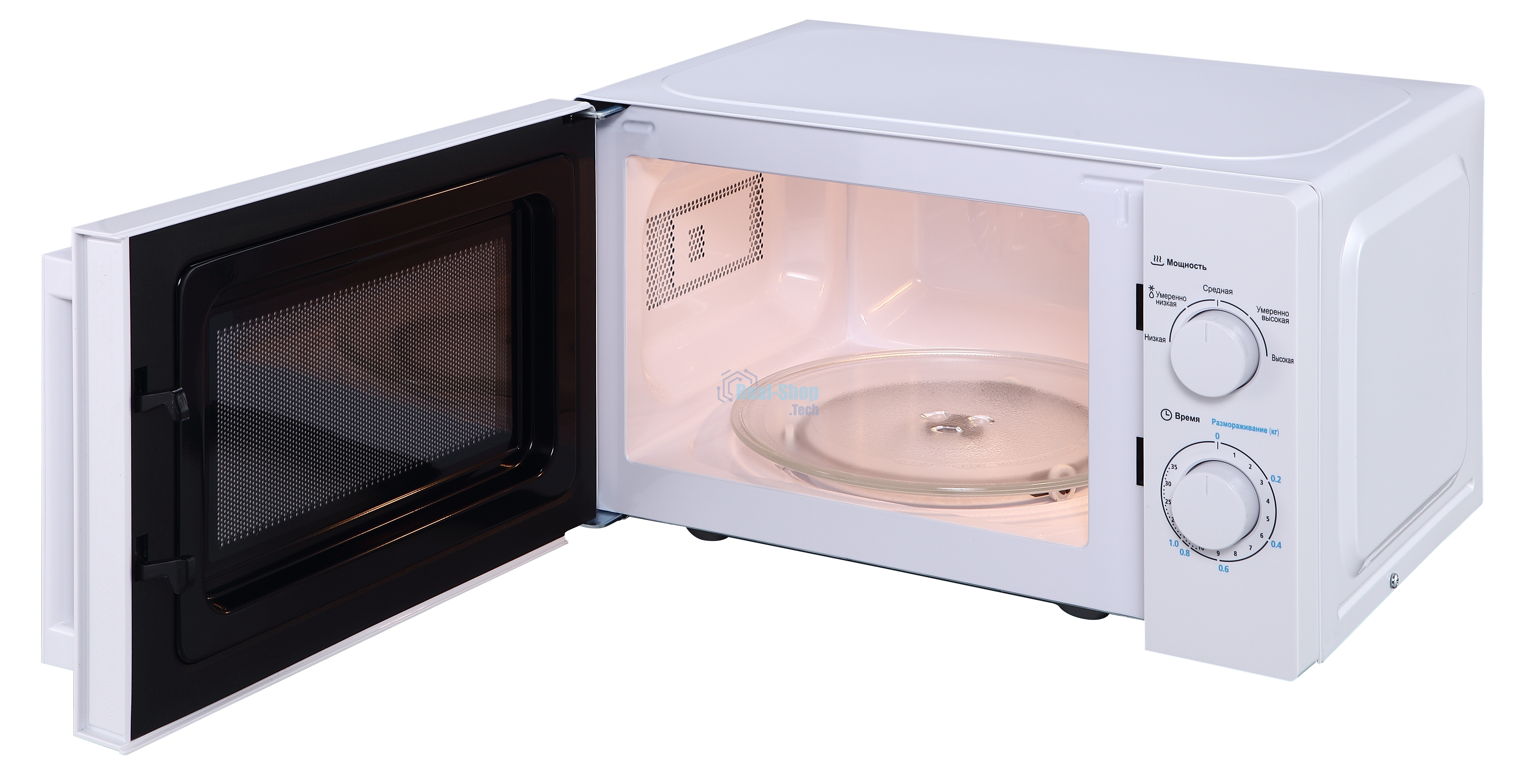 Микроволновая печь Midea MM720CY6-W белый, 20 л, 700 Вт, переключатели - поворотный механизм