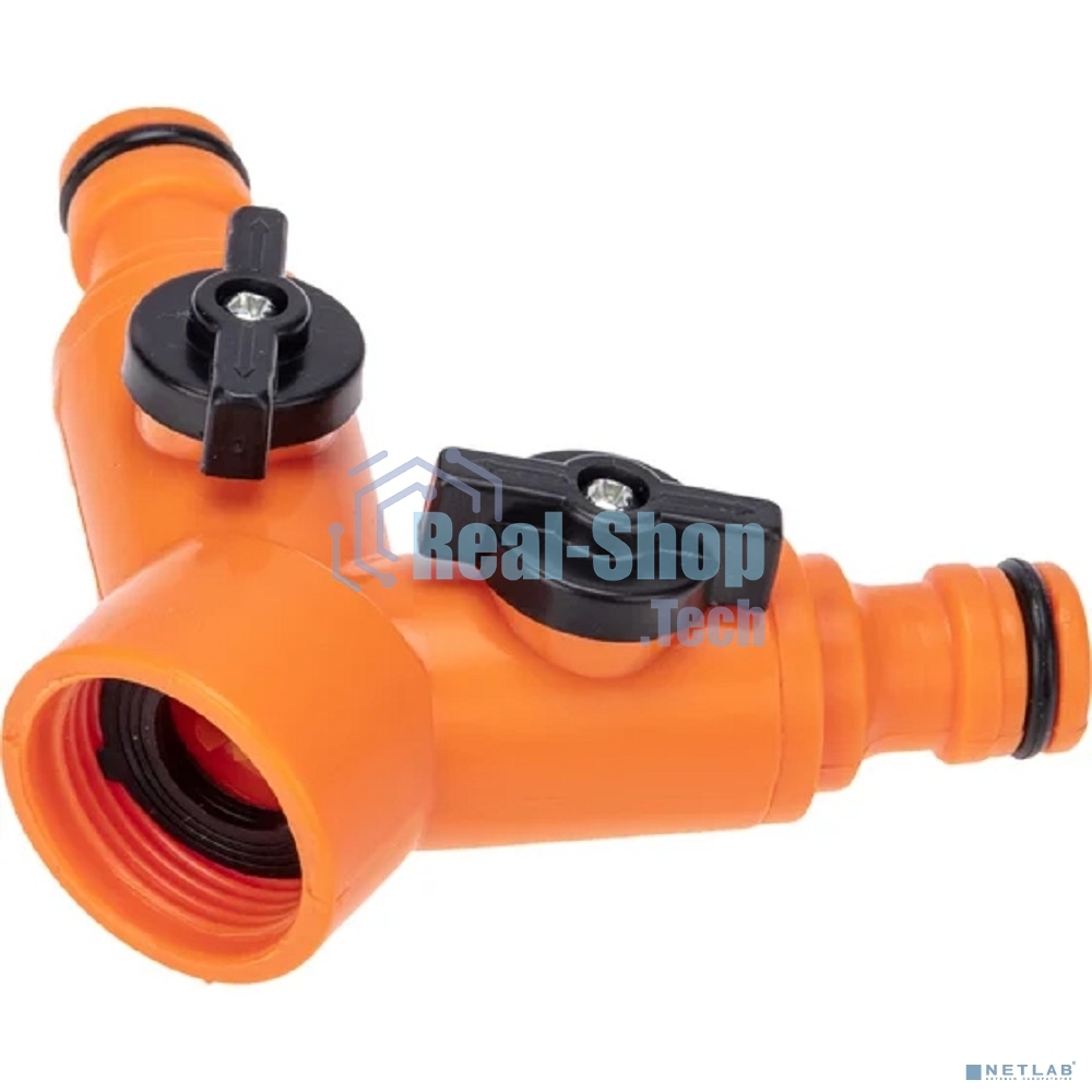 Разветвитель 2-х канальный на кран 3/4-1/2 дюйма Четыре Сезона