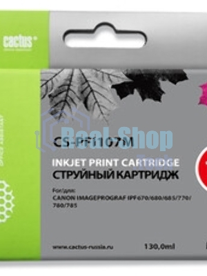 Картридж струйный Cactus CS-PFI107M пурпурный (130мл) для Canon IP iPF670/iPF680/iPF685/iPF770/iPF780/iPF785/