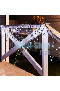 Гирлянда Айсикл (бахрома) светодиодный, 2,4 х 0,6 м, черный провод, 230 В, диоды белые, 88 LED Neon-night