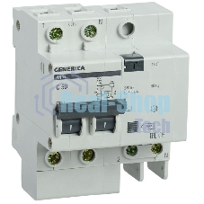 Выключатель автоматический дифференциального тока 2п 50А 300мА АД12 GENERICA ИЭК MAD15-2-050-C-300