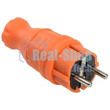 Вилка прямая ОМЕГА ВБп3-1-0м IP44 каучук оранж. ИЭК PKR01-016-2-K09