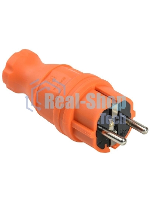 Вилка прямая ОМЕГА ВБп3-1-0м IP44 каучук оранж. ИЭК PKR01-016-2-K09