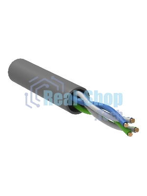 Кабель информационный ITK LC1-C5E02-111-100 кат.5е U/UTP не экранированный 2X2X24AWG PVC внутренний 100м серый