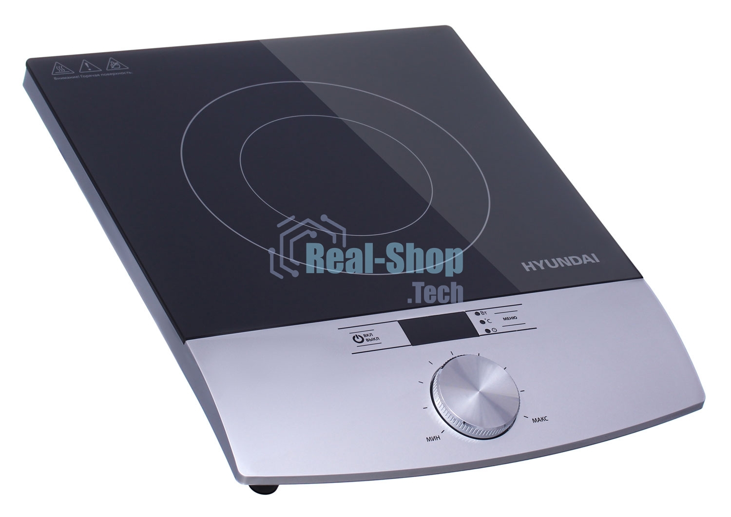 Плита настольная электрическая Hyundai HYC-0102 серебристый/черный стеклокерамика (настольная)