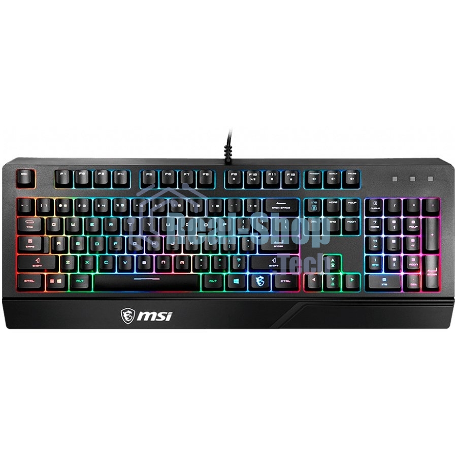 Клавиатура проводная MSI VIGOR GK20 RU черный USB Multimedia for gamer LED (подставка для запястий)