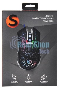 Мышь проводная SunWind SW-M705G черный, 3600 dpi, USB, кнопки - 6