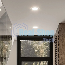 Светильник Glass круг 18W 1390lm 3000K 220-240V IP20 монт Ø155 200x35 с дек стеклом LED