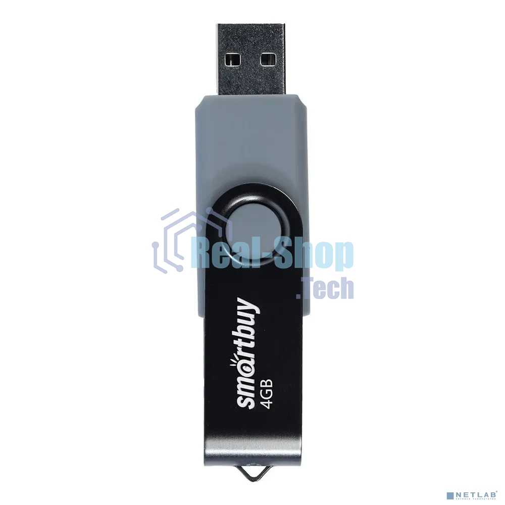 Флешка USB Smartbuy Twist Black (SB004Gb2TWK), 4Gb, USB 2.0, R/W 10/7, черный