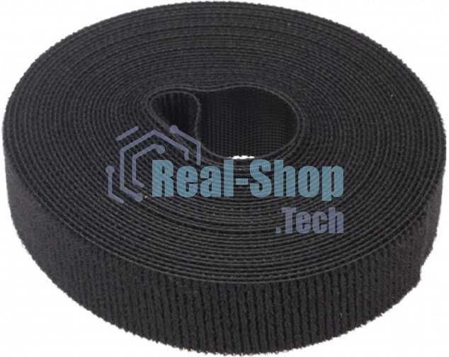 Лента-липучка многоразовая Rexant 5 м х 20 мм, черная (1 шт.)