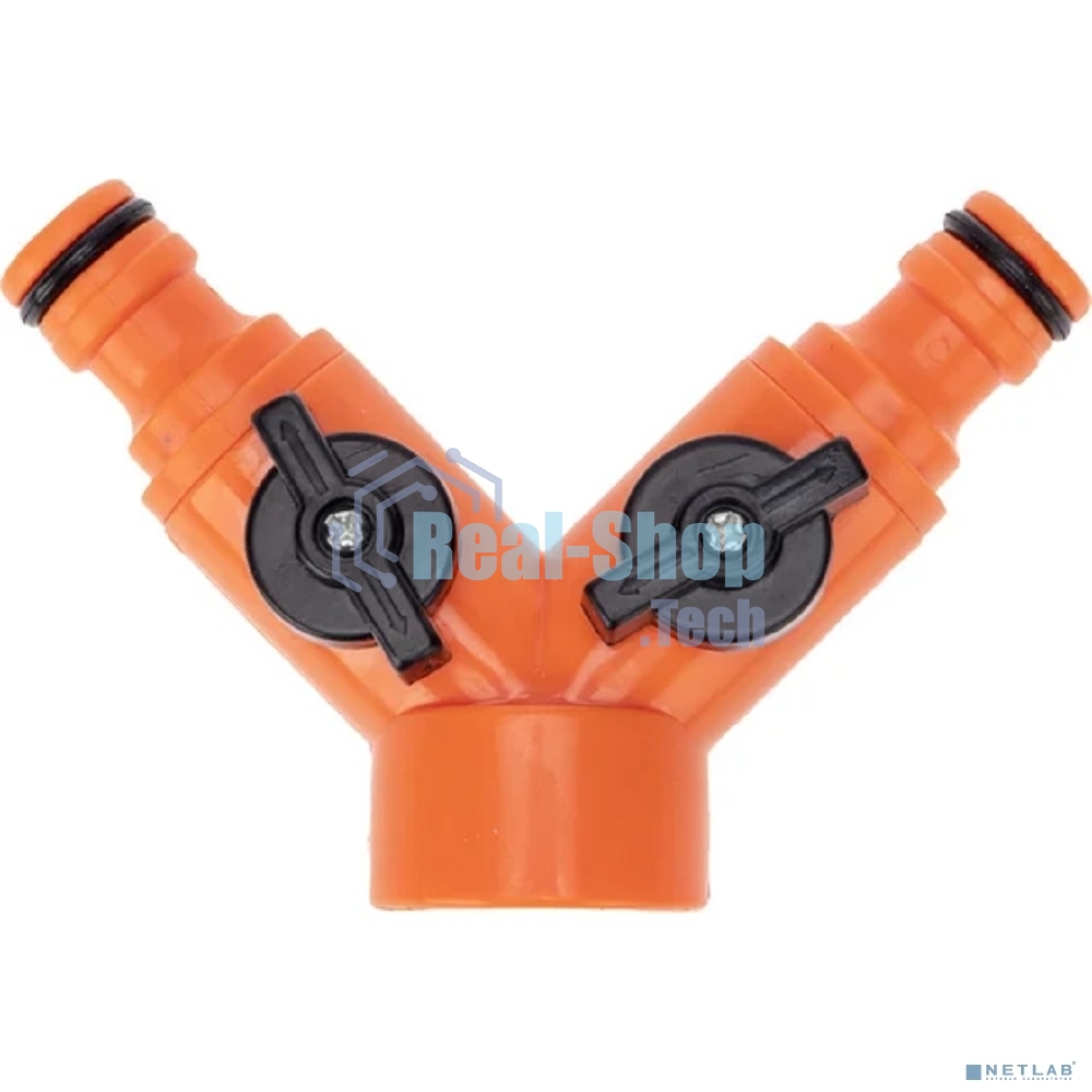 Разветвитель 2-х канальный на кран 3/4-1/2 дюйма Четыре Сезона