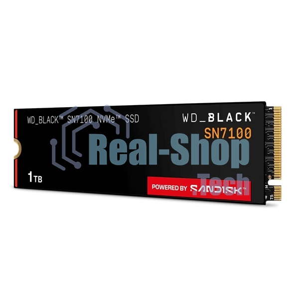 Накопитель SSD 1Tb WD черный SN7100, M.2 2280, PCI-E 3x4, R/W - 7250/6900 Mb/s 3D-NAND TLC