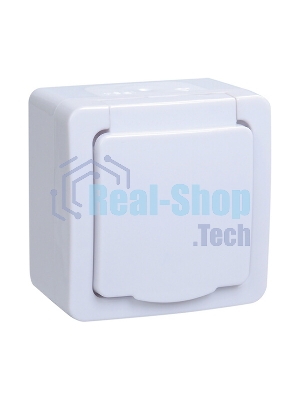 Розетка одноместная IEK ERMP12-K01-16-54-EC РСб20-3-ГПБб роз.1м с з/к о/у IP54 (цвет крышки:белый) ГЕРМЕС PLUS