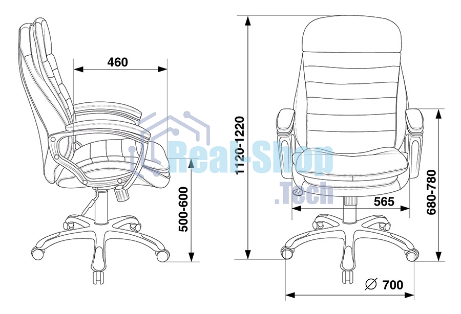 Кресло руководителя Бюрократ T-9950LT/BLACK сиденье черный, искусственная кожа