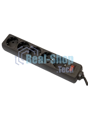 Сетевой фильтр Defender ES, 3.0 м, 5 розеток, черный