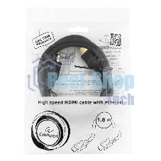 Кабель Cablexpert HDMI CC-HDMI4L-6, 19M/19M, v2.0, серия Light, позол.разъемы, экран, 1.8м, черный, пакет
