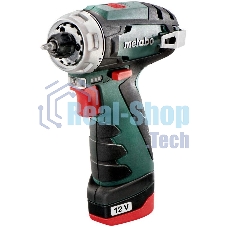 Дрель-шуруповерт Metabo PowerMaxx BS 600984500, 12 В, 2 Ач, 34 Нм, щеточный