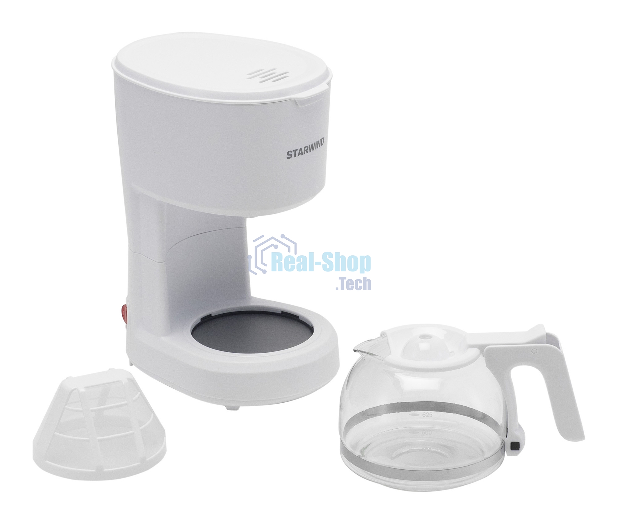 Кофеварка капельная Starwind STD0611 белый, исп. кофе - молотый, 0.6 л, 600 Вт.