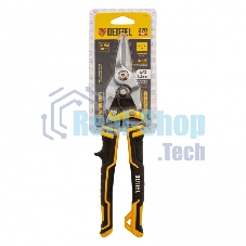 Ножницы по металлу Denzel, 270мм, прямой рез,сталь-CrMo, трехкомп.рук-ки