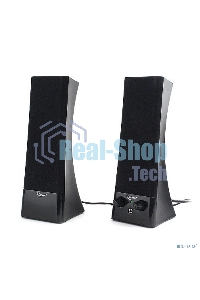 Акустическая система 2.0 Gembird SPK-500, черный, 6 Вт, рег. громкости, разъем для наушников, питание от сети