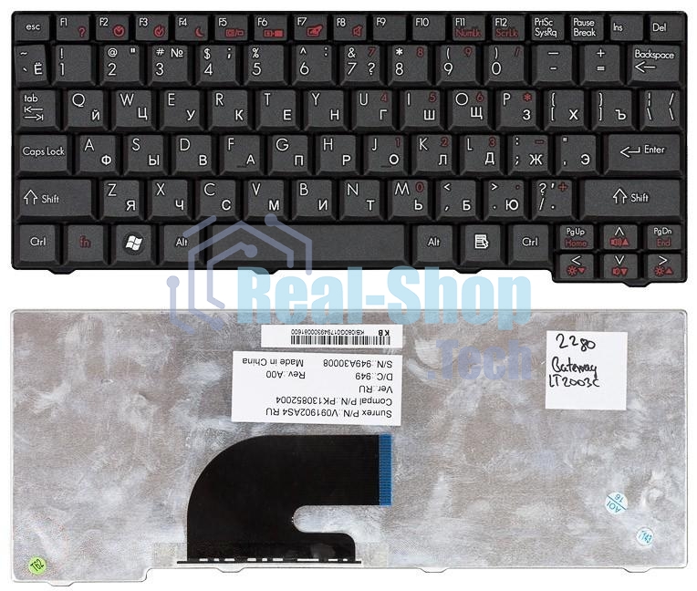 Клавиатура для ноутбука Gateway LT2003C черная