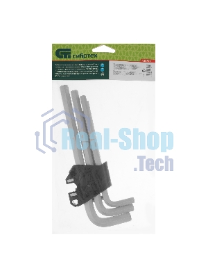 Набор ключей имбусовых Сибртех HEX, 2-12 мм, CrV, 9 шт., удлиненные