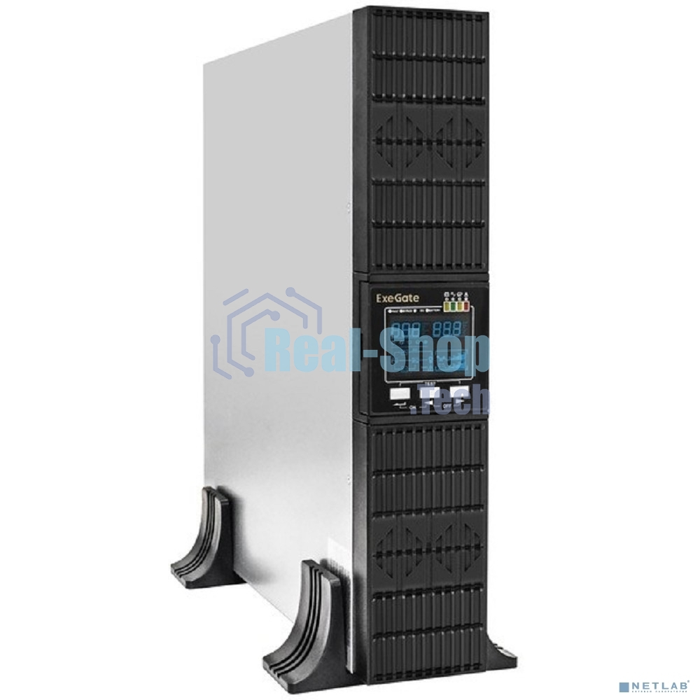 Источник бесперебойного питания On-line ExeGate PowerExpert ULS-3000.LCD.AVR.1SH.2C13.USB.RS232.SNMP.2U 3000VA/3000W, On-Line, PF=1, LCD, 1*Schuko+2*C13, RS232, USB, SNMP-slot, Rackmount 2U/Tower, металлический корпус, черный