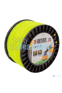 Леска для триммера Denzel витой квадрат, 2,7мм х 196м, на DIN катушке FLEX CORD