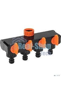 Разветвитель для шланга на 4 канала 1/2, 3/4 Четыре Сезона