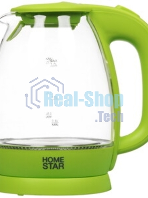 Чайник Homestar HS-1012 1.7 л, стекло, зеленый (003943)